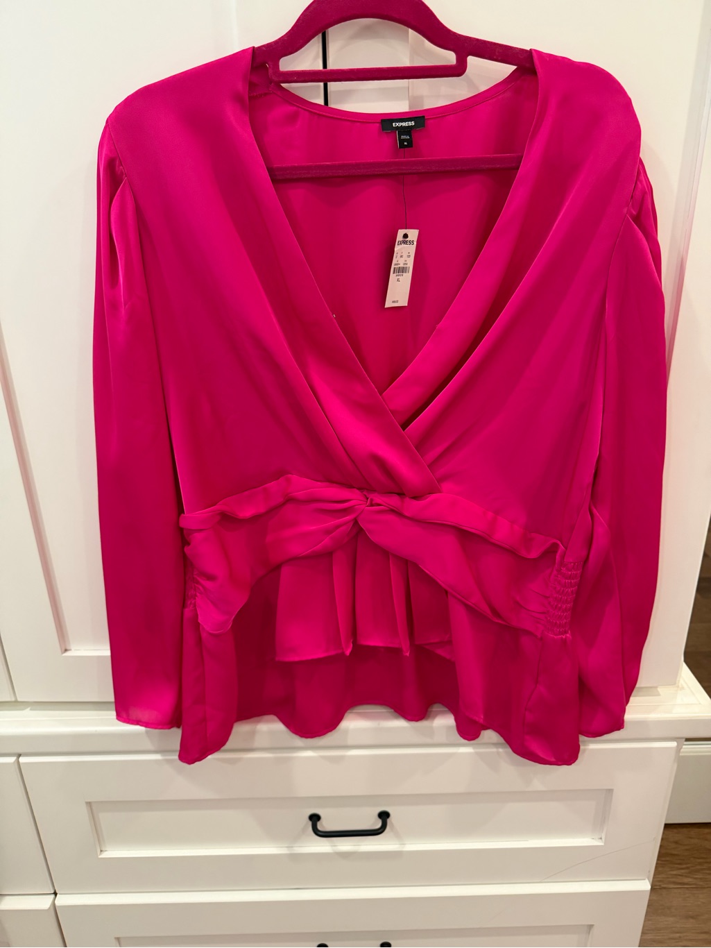 Express Women’s Hot Pink Wrap-Style Blouse